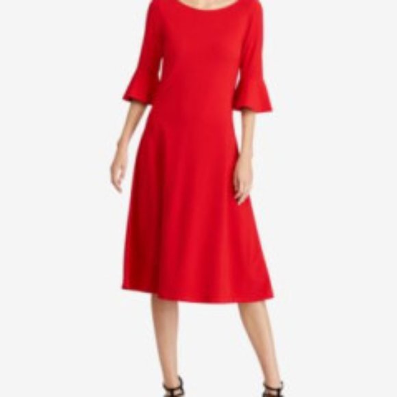 Lauren Ralph Lauren Dresses & Skirts - SOLD! Lauren Ralph Lauren Fit Flare Midi Dress Red